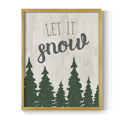 Let It Snow Forest, reproduction encadrée - bois massif