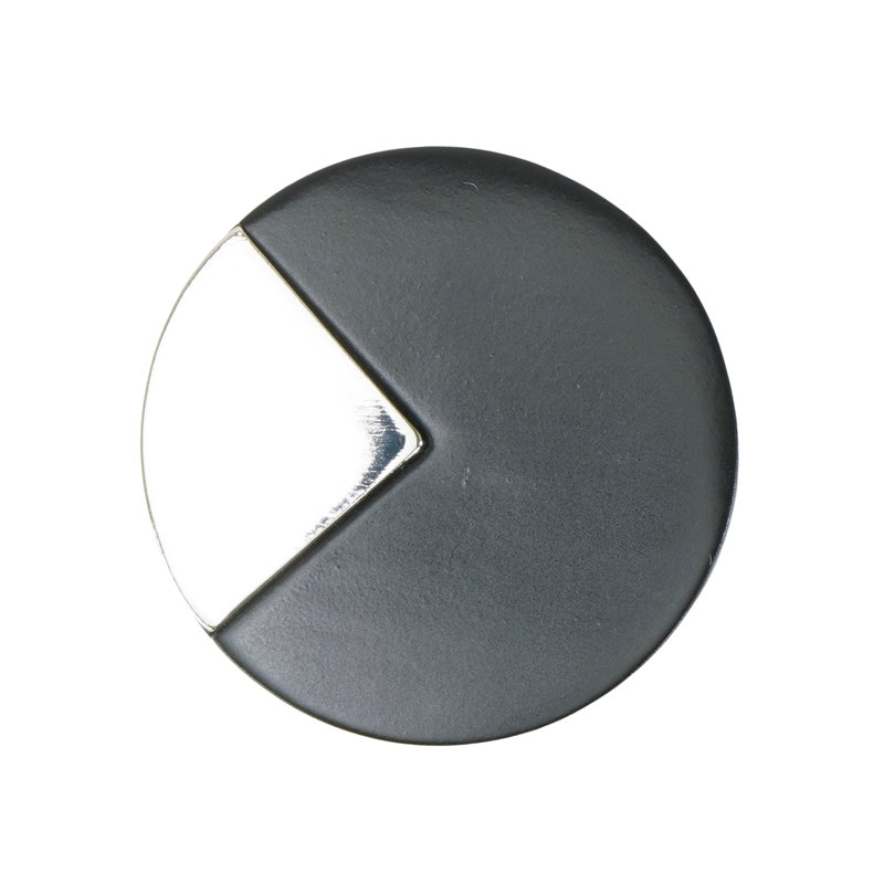 Spectra large round knob in Matte Black finish with Silver