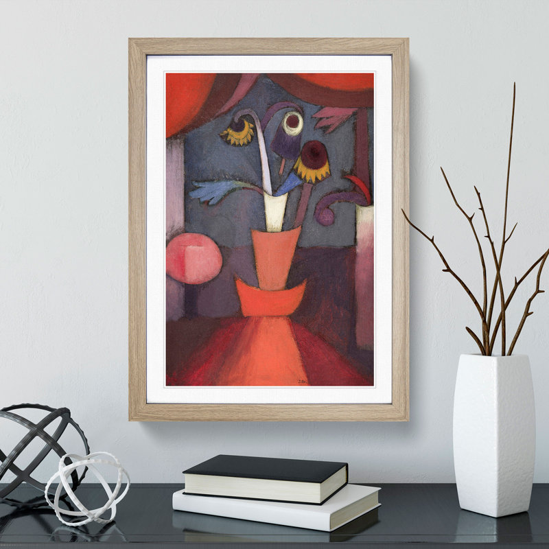 Autumn Flower by Paul Klee - Picture Frame Painting, 48cm H x 36cm W x 2cm D, Oak Framed