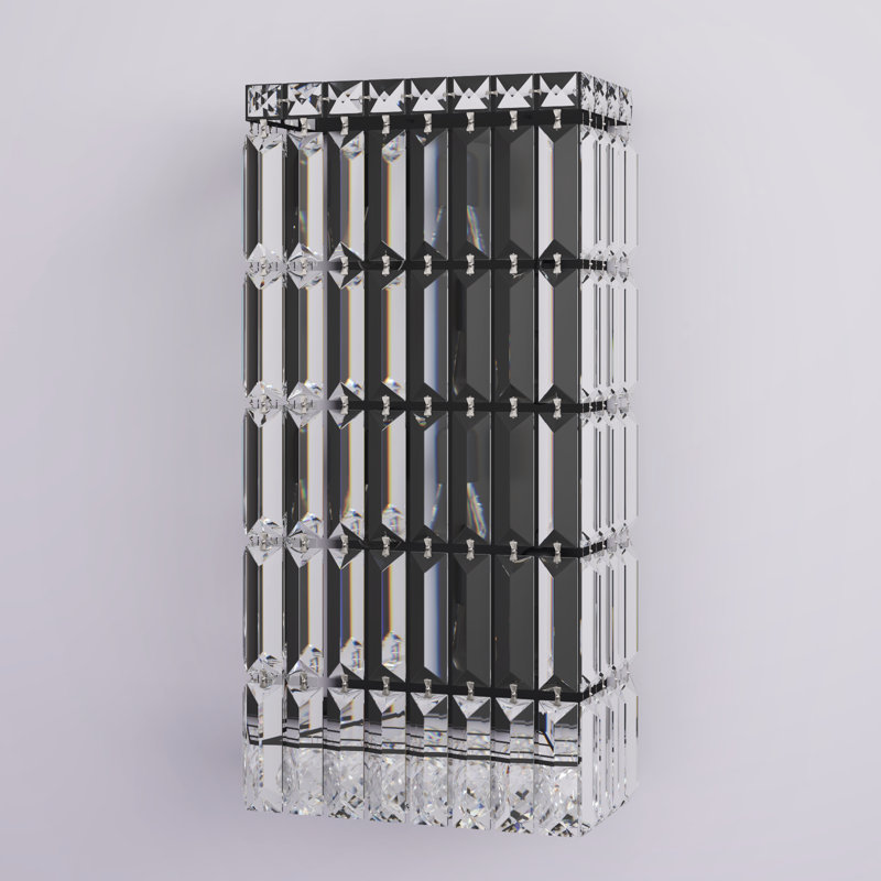 Applique murale encastrée à 4 lumières à intensité variable Baldrik, Noir, H 16 po x l 8 po x P 8 po, 4 lumières