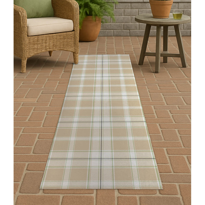 Billy Tartan Non-Slip Outdoor Rug, Runner 2'6'' x 8'