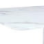 Table à manger en marbre - table 71 po x 35,4 po et 6 sièges en polyuréthane blanc, élégante chaise en verre trempé