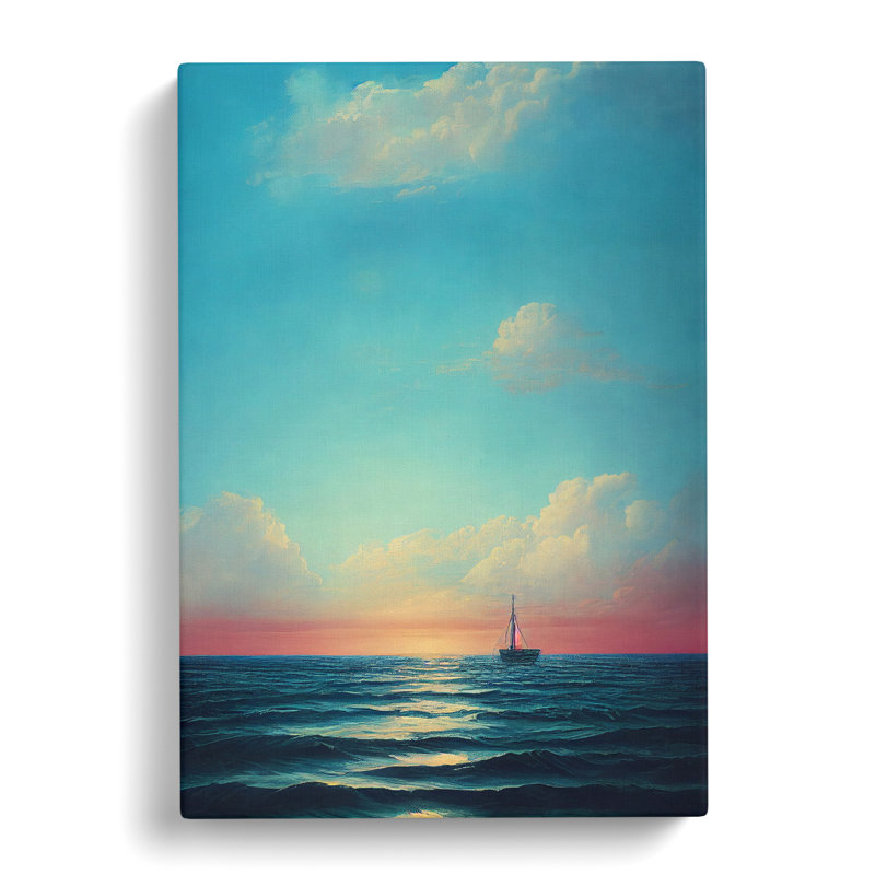 Boat Seascape - Wrapped Canvas, 50cm H x 35cm W x 3cm D