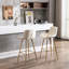 De 2 tabourets de bar de 30 po, tabouret de comptoir en velours crème, pieds dorés, repose-pieds, chaise conventionnelle rembourrée de mousse
