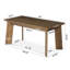 Table de conférence 63 pouces en bois massif brun avec bureau d'ordinateur
