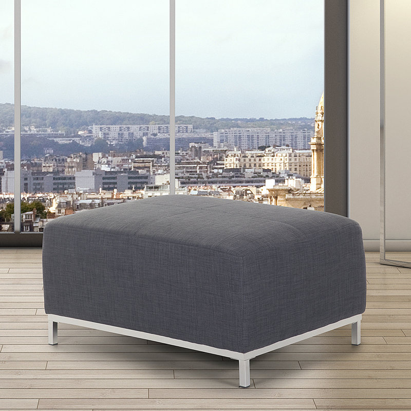 Ensley 95cm Wide Rectangle Standard Ottoman, Grey