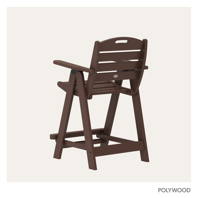 Chaise de comptoir POLYWOOD Nautical, Acajou