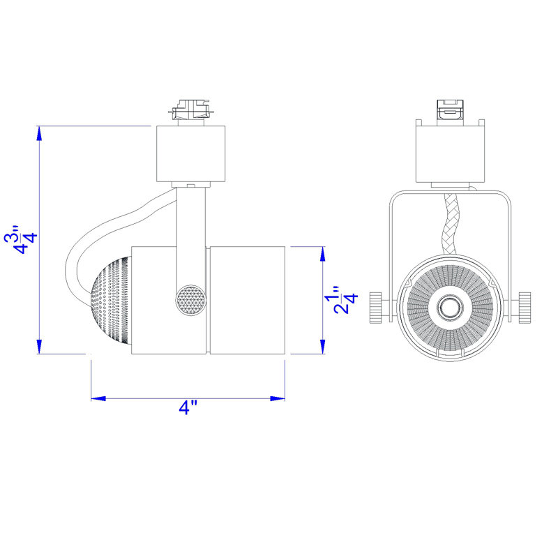 Cal Lighting 10W Integrated LED Adjustable Track Head 650 Lumens 3300K Dimmable 4.75 H x 4 W x 2.2 D, White