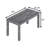 35" Gray Solid Wood Dining Table