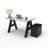 Serenity Modern A-Frame Executive Writing Office Desk, with Cushion Top Mobile Storage, 48x30, White Top-239385224-239385225