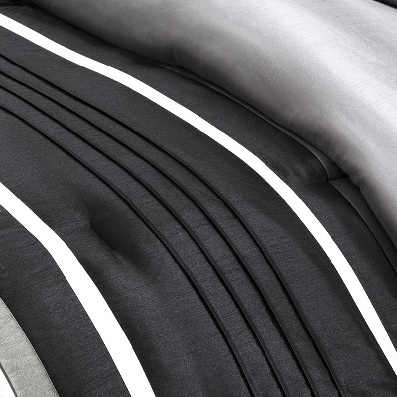 Édredon 7 pièces gris très grand, aspect traditionnel avec et pièces de literie, rembourrage en pièces, lavable à la machine