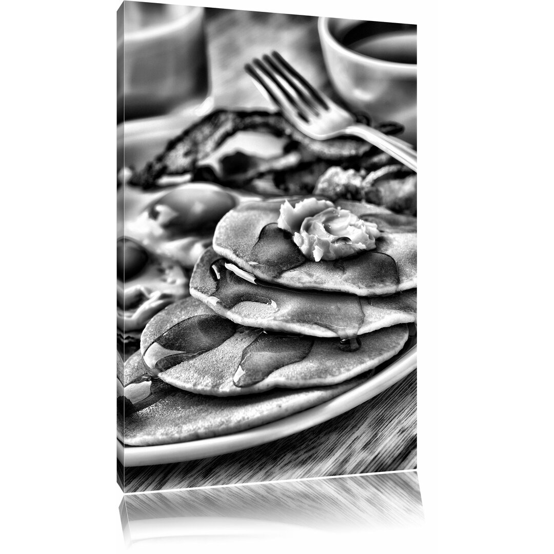 Leinwandbild Frühstück in Monochrom