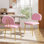 Ensemble de 2 chaises de salle à manger rembourrées, chaises de cuisine rembourrées en similicuir avec siège rembourré et pieds en métal, chaises de salle à manger modernes et contemporaines pour la cuisine, la salle à manger, le meuble-lavabo, le salon