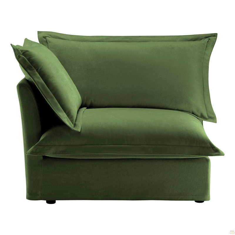 Canapé LSF avec 1 coussin, Chenille verte