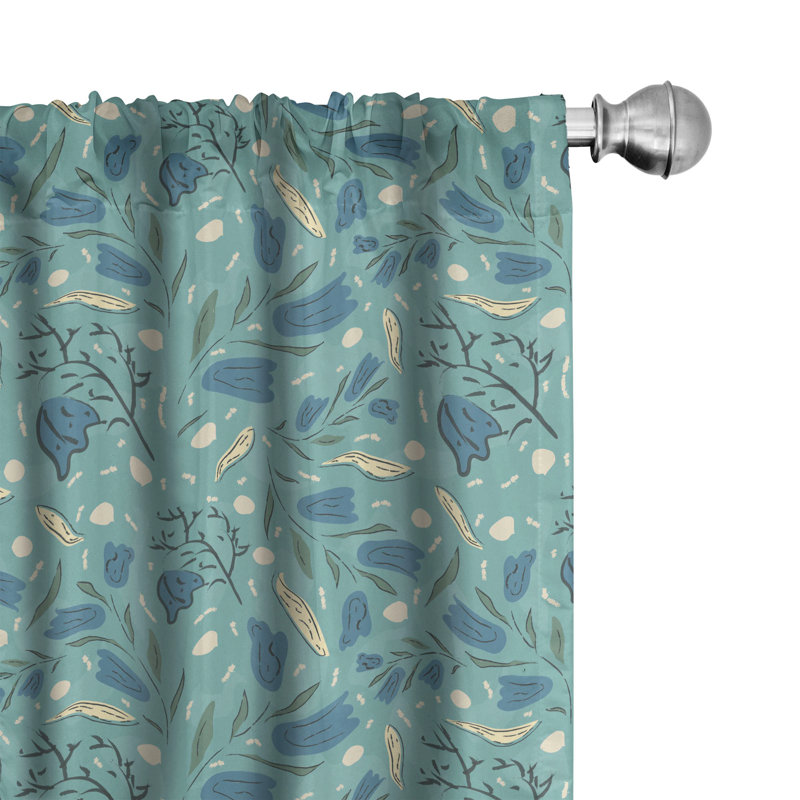 Seafoam Semi-Sheer Rod Pocket Curtain Panels, 28" x 84"