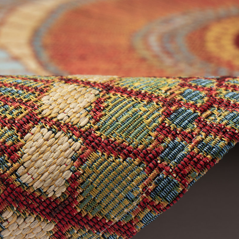 Tapis d'intérieur et d'extérieur à motif géométrique Gauna, Rectangle 4 pi 10 po x 7 pi 6 po