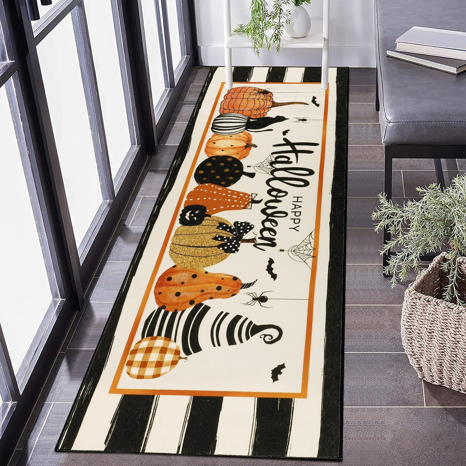 The Holiday Aisle® Halloween Decorations Runner Rug 2x6, Fall Decor ...