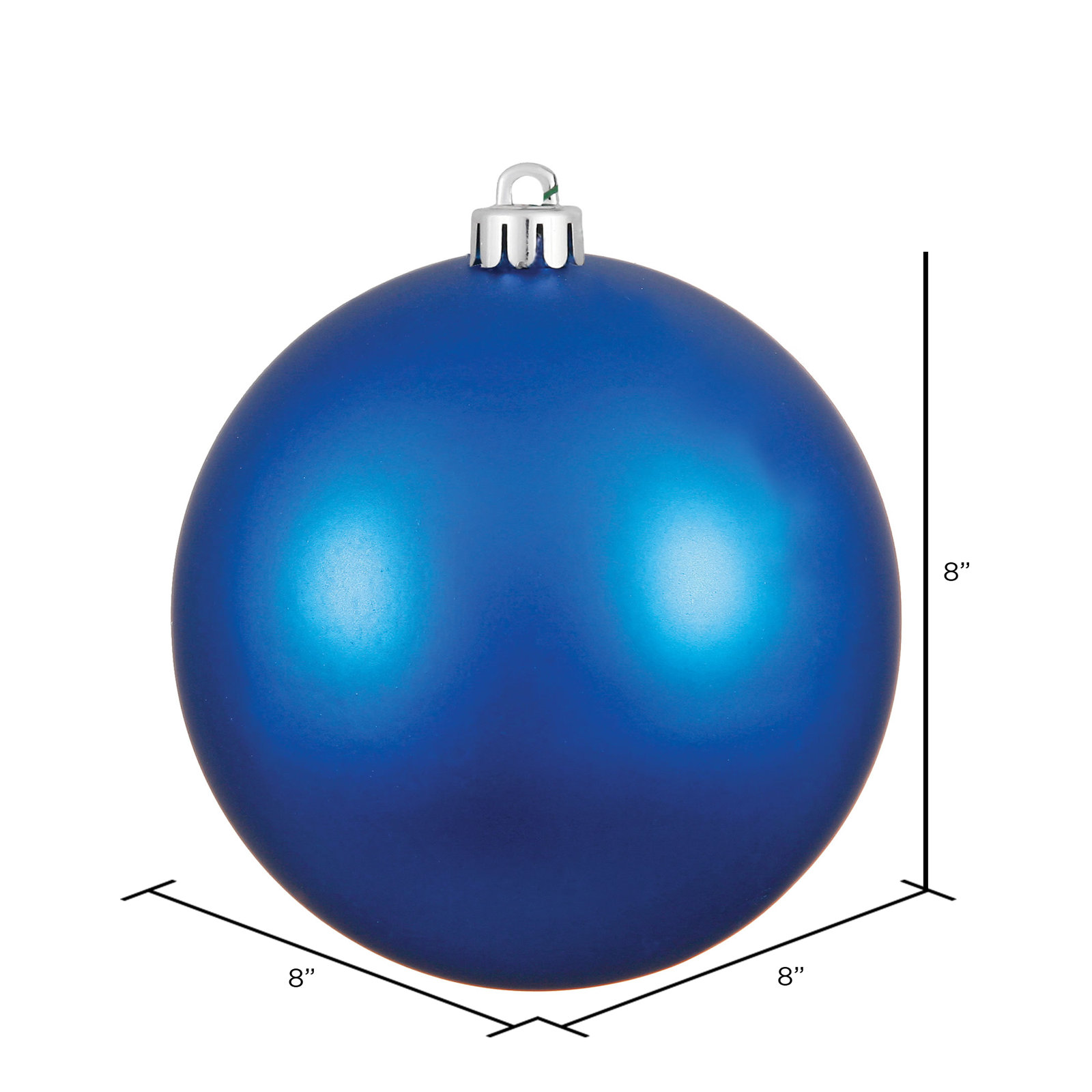 Shatterproof Bauble, 8", Blue Matte