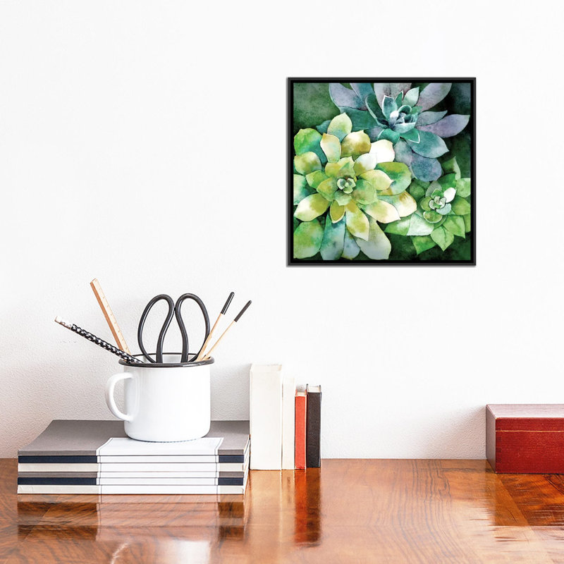 «Summer Succulents» par Conrad Knutsen, impression sur toile tendue sur châssis, H 18 po x l 18 po x P 1,5 po, Pas de tapis