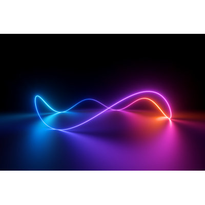 Glowing Pink Blue Red Neon Light In Ultraviolet Spectrum by D1sk - Wrapped Canvas Print
