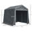 Heavy Duty Carport Storage, 9' X 8', With - Cover And Zipper Doors, Dark Gray For Bike Tools 8' Garage, Ground Stakes Cover, Motorcycle