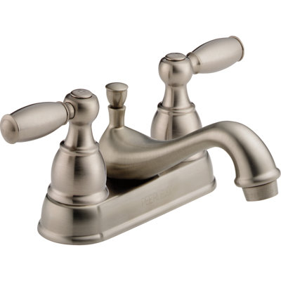 Two Handle Centerset Bathroom Faucet In Brushed Nickel