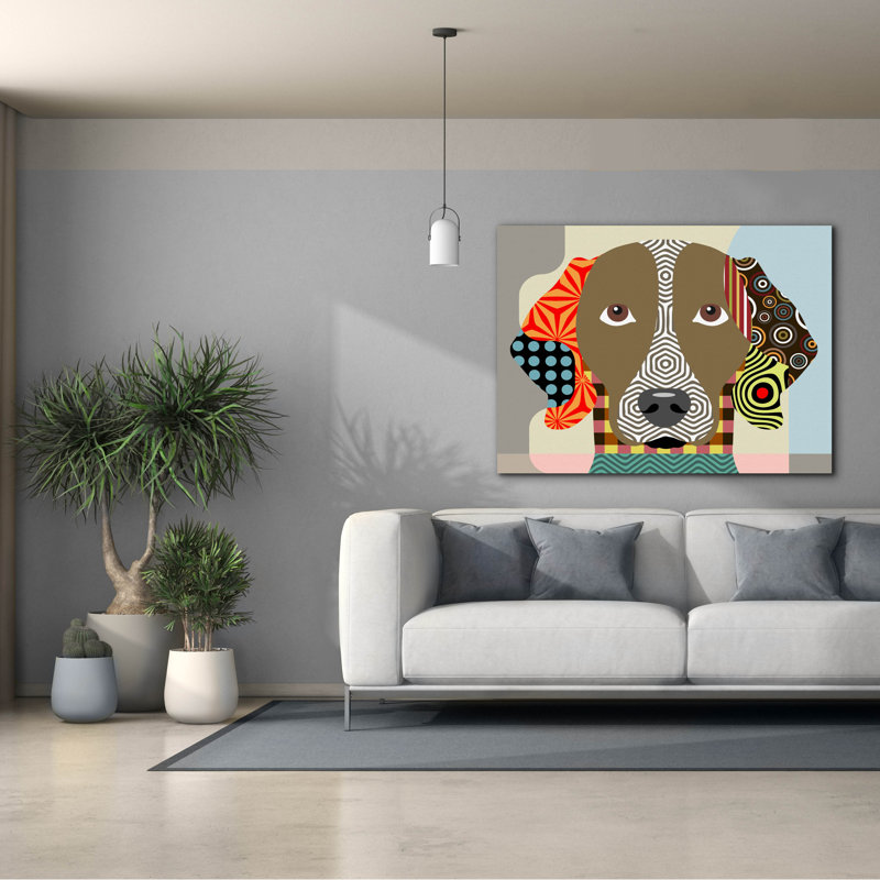 "Weimaraner" par Lanre Adefioyue, H 40 po x l 54 po x P 1,5 po