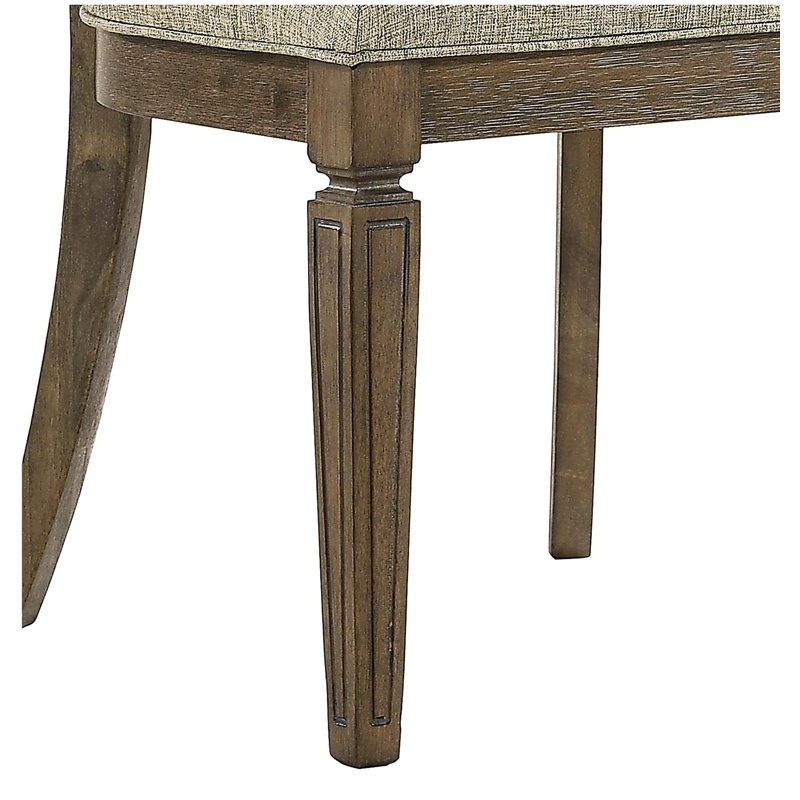 Ensemble de chaises d'appoint Parfield en tissu brun clair et finition chêne vieilli (ensemble de 2)