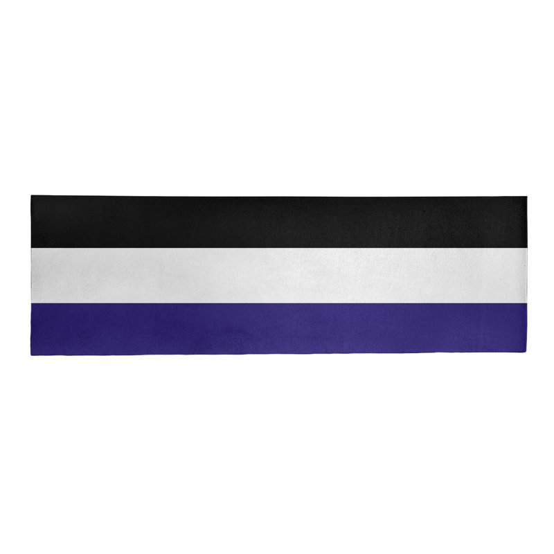 Tapis en poly à rayures de football baltimore, Tapis de couloir 2 pi 6 po x 8 pi