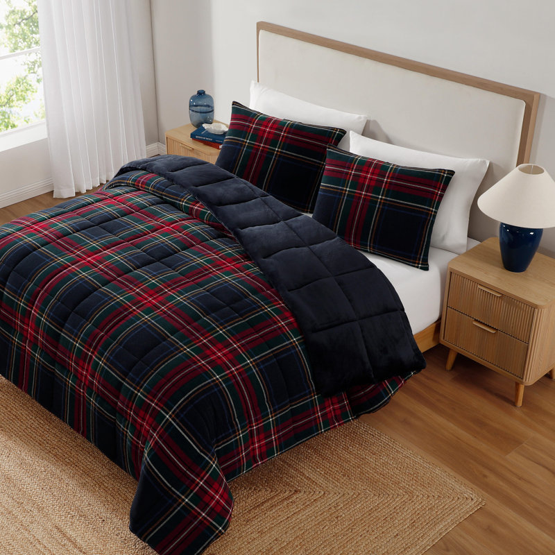 Tommy Hilfiger Devon Tartan Reversible Blue Comforter Set, King
