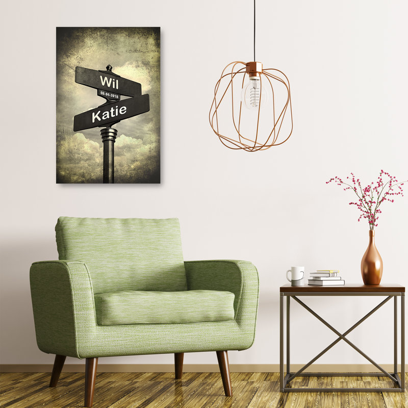 Impression sur toile Lovers Crossroads - Cadeaux personnalisés pour l'anniversaire de mariage., H 24 po x l 16 po, Oui