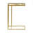 Metal Side End Gold Accent Table with Clear Glass Top