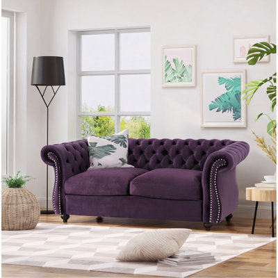 Causeuse Chesterfield Black Berry