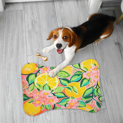Tapis d'alimentation en os 1 pièce Preppy Lemon Zest