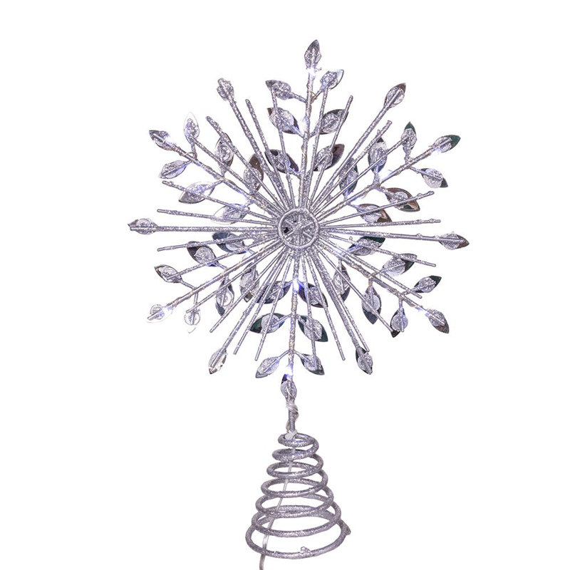 Elegant Gold and White Angel Tree Topper with Feather Wings