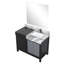 Meuble-lavabo noir et gris 42 po X P 22 po D, dessus en marbre gris château, ensemble de robinet en métal Miroir-117982798