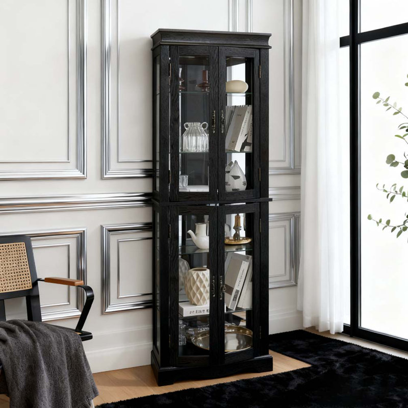 Vitrine lumineuse vitrée, Noir