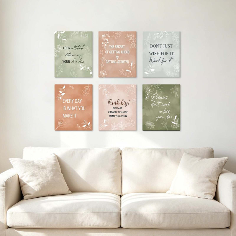 6 Piece Wrapped Canvas Wall Art