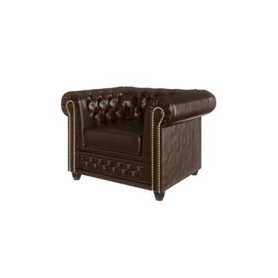 Faux Leather Chesterfield Chair