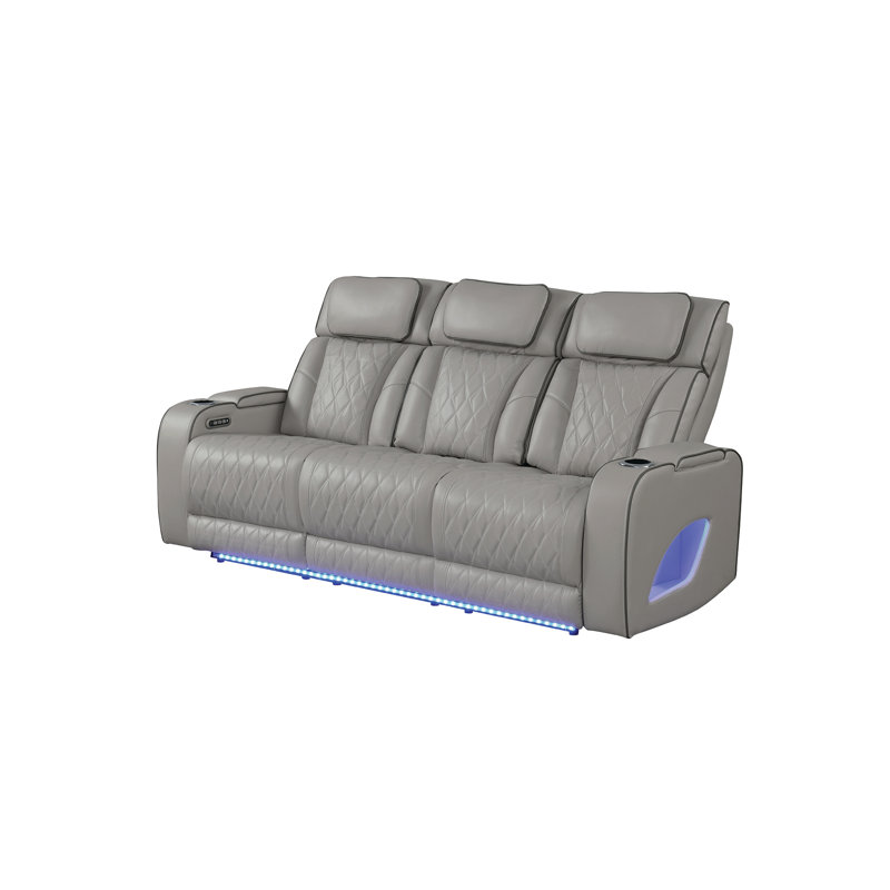 Nostrand Reclining Sofa Gray, Gray, 43'' H x 86'' W x 40''D