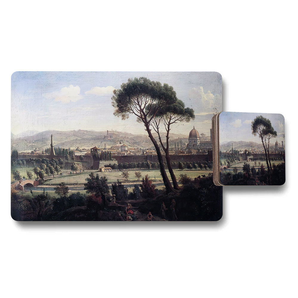 Rome Cityscape Placemat and Coaster Set With Landscape Art