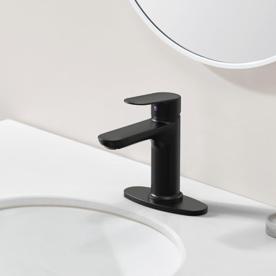 Matte Black Bathroom Faucet - Deck Mounted For 1 Hole, Scratch Surface, Corrosion Proof, Water Saving Aerator Functionality Function