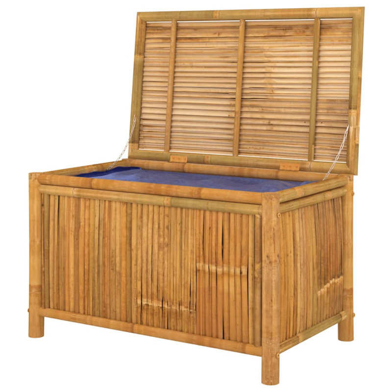 Bay Isle Home Pettie 90 cm W 150 L Water Resistant Bamboo Solid Wood Deck Box in Brown