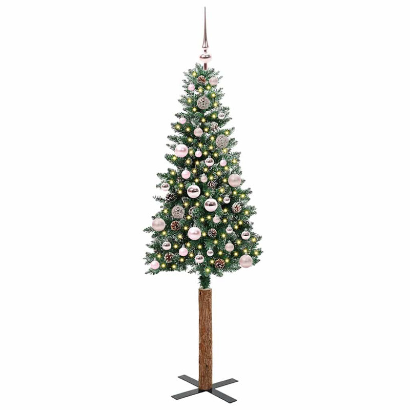 Slim Christmas Tree with 150 LEDs, Pink, 4.92' H