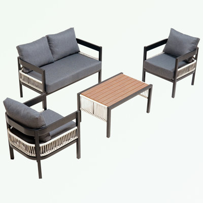 4-Piece Outdoor Patio with soft cushion and sturdy legs