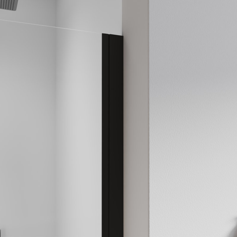 34"-35.25" W X 72" H Pivot Swing Frameless Bifold Glass Shower Door, Black