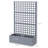 Galvanized Planter Box with Trellis, 43"x16"x70" Grey Wood Effect-765746446-759246959