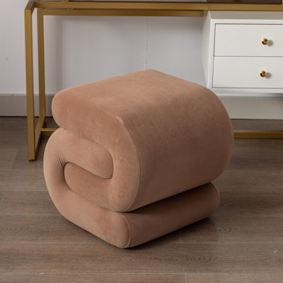 Jaszlyn S-shape Ottoman, Makeup Stool Footstool