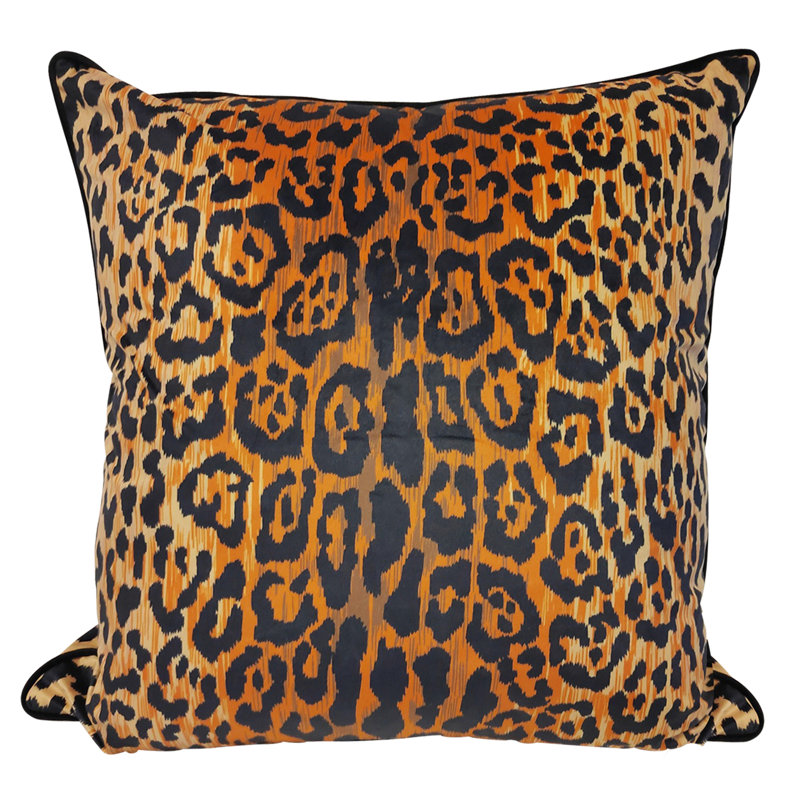 Jaguar Dann Foley Lifestyle - Jaguar - Printed Pillow - 24" x 24" - Cream Over Espresso - Stripe, Jaguar Print