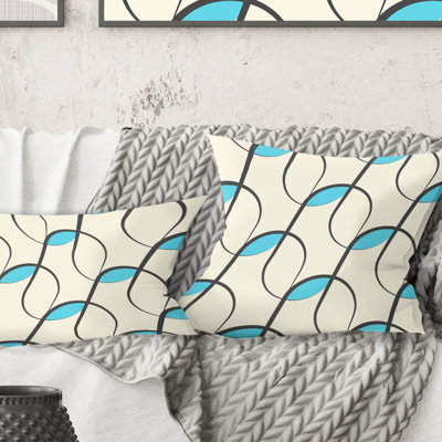 Coussin décoratif rétro à motif géométrique minimaliste abstrait I Mid-Century